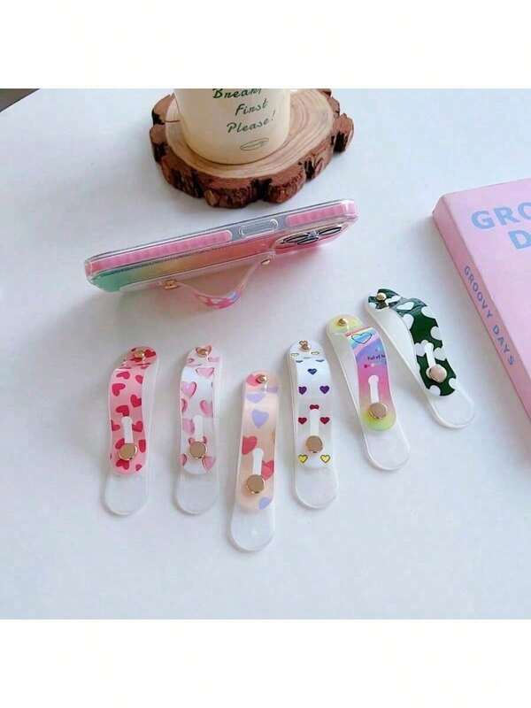Mobile Phone Case, Wristband, Finger Self-Adhesive Lazy Bracket, Small Love Push-Pull Mobile Phone Desktop Bracket, Color. Compatible With IPhone, Android Phone, Gift For Birthday, Family, Friends Phone Ring Holder Phone Grip Phone Holder