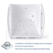 Melodysusie UV Nail Lamp, P-Plus30I UV Light For Gel Nails True 54W Professional Led Nail Dryer With 3 Timer, Smart Sensor, LCD Display, Detachable Tray Fast Curing Nail Art Tools Manicure Accessories 4th Of July Women,Christmas Gifts - trắng - Xem 7