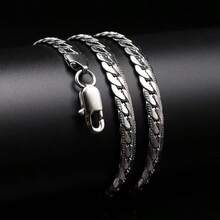 18k金925纯银5毫米全侧项链16/18/20/22/24英寸链子适合男女时尚婚礼订婚珠宝 - 銀色 - 查看 6