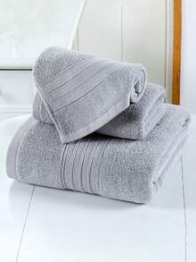 1/3pcs Grey Solid Color Towels, Soft & Comfortable, Highly Absorbent, Durable, Reusable, Easy To Clean, Compact & Portable, Suitable For Home, Dorm, Hotel, Travel, Gym, Beauty, Bathroom, Beach, Home Essentials, Travel Essentials, Back To School Essentials Shower Towels For Beauty Salon, Hotel Sports,Home Essentials, Towel, Skin Care