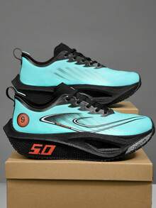 Men's Outdoor Carbon Plate Sports Shoes, Running Shoes For Racing, Training, Half Marathon, Speed Running Shoes; Women's Sports Shoes, Track And Field Competition Sports Shoes, Women's Road Running Shoes, Mesh Breathable Shoes With Wear-Resistant, Shock-Absorbing, Anti-Slip Soles - Black - View 3