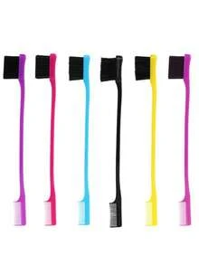 Conjunto de 2 pentes multifuncionais para estilizar o cabelo, escova dupla face para controle de frizz, essencial para volta às aulas, viagens e férias, acessórios de cabelo femininos - pente, escova para frizz, escova desembaraçadora, escova redonda, conjunto de mini pentes, pente de madeira, escova de cabelo, pente, escova para a parte de trás, escova de cabelo, escova para frizz, escova desembaraçadora, ferramentas de estilização de cabelo - Multicolorido - Ver 6