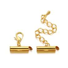 10Sets/Lot 10-40mm Lobster Clasps Hooks Extending Chain Bracelet End Connectors Slider Clasp For DIY Jewelry Making Accessories