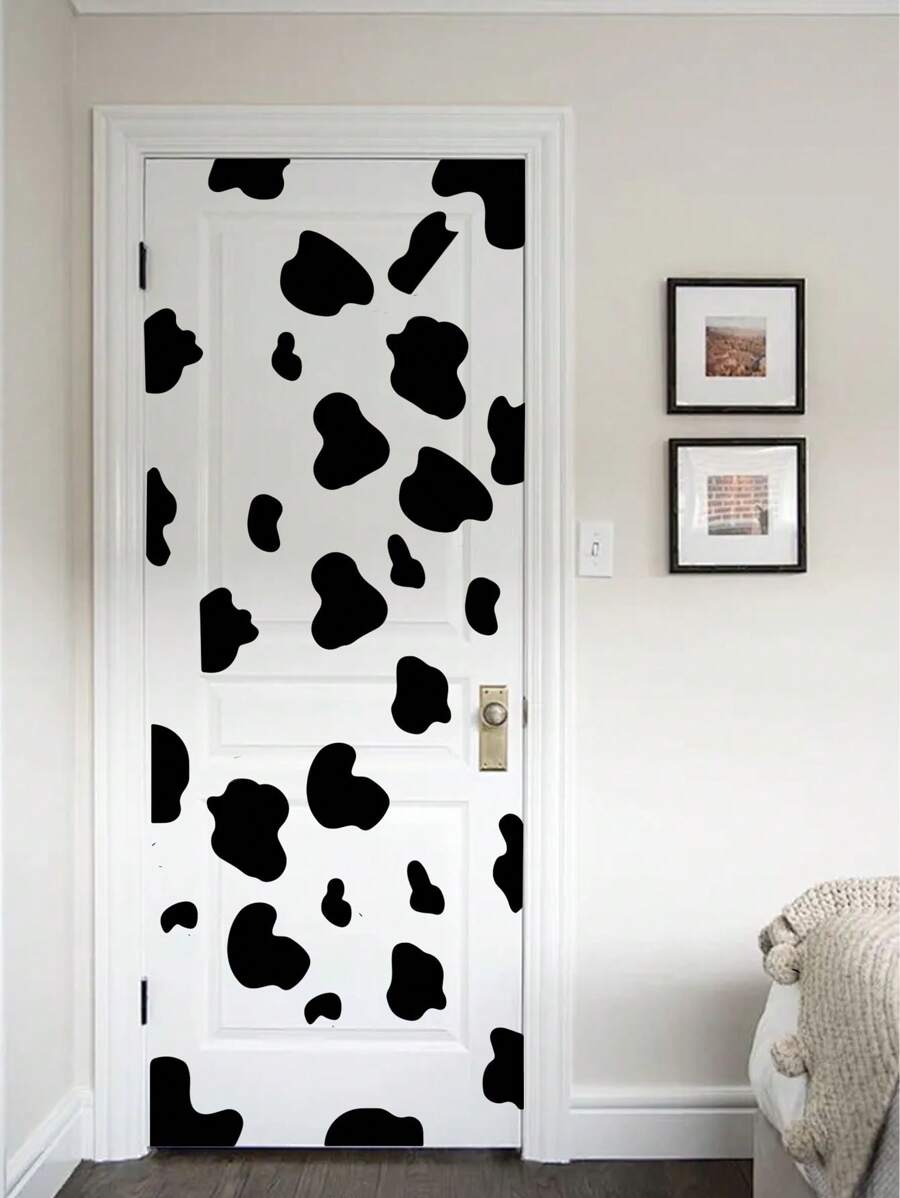30x90cm 黑白奶牛印花墙贴，家居装饰房间装饰墙壁装饰墙贴贴纸客厅装饰
