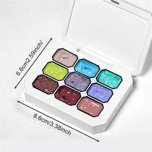 MEET ACROSS 9 Colors Nail Gel Polish Set With 3 Painting Brushes, 8 Sponge Blocks, Macaron Candy Color Nail Gel, High Saturation Semi-Solid Nail Polish Gel, Suitable For Ombre Nails, Nail Art Design And Nail Salons - 彩色 - 查看 9