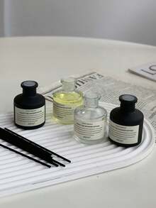 10/1 Pc Each Set (1 Bottle Of Aromatherapy Oil + 3/4 Diffuser Sticks) Flameless Home Aromatherapy Oil Indoor Diffuser Set, Long-Lasting Fragrance, Suitable For Bedroom, Bathroom, Living Room, Etc.