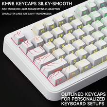 APAYADO ATTACK SHARK Gaming Keyboard Wired Mechanical Keycaps (Without Keyboard), Only KM98 PBT Keycaps Kit Fit Hot Swap X68HE - Multicolor - View 4