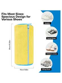 2 Sacchetti per lavare le scarpe in lavatrice - Set di 2 sacchetti per il lavaggio delle scarpe, sacchetto per lavare le scarpe con pulizia profonda a 360°, sacchetto riutilizzabile per lavatrice, sacchetti per lavare le scarpe sportive, colore giallo