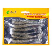 HENGJIA 6pcs/Pack 100mm 5.4g Soft Lures, Artificial Soft Baits For Bass Fishing, Silicone Dual-Color Wiggling Lures - Multicolor - View 11