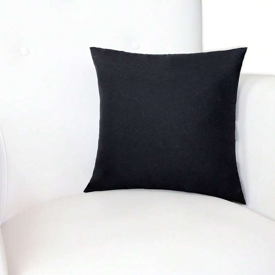 Printed Decorative Pillow With Full Zipper, Super Washable - 黑色 - 查看 1