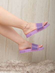 Women Flat Sandals - Lilac Purple - View 3