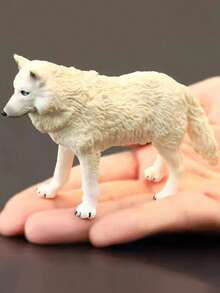 Miniaturowa figurka wilka arktycznego z żywicy, symulacja miniaturowego modelu wilka, zestaw ozdób, akcesoria, mikro ogród, dekoracja artystyczna, kreatywne rzemiosło, wystrój domu, prezent