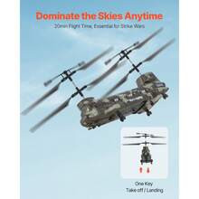 RC Helicopter, 2.4GHz Military Remote Control Helicopter, 3.5 Channel RC Airplane For Kid, 20 Mins Flight Time, One-Key Take Off/Landing & LED Lights, Flying Plane Toys For Kids Ages 8 And Up - màu xanh lá - Xem 2