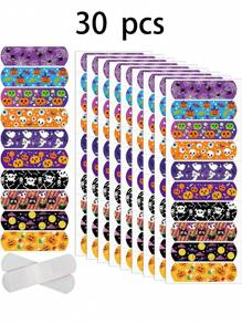 24片/30片可爱卡通女孩风格透气创可贴，6款随机款式 PE自粘创可贴运动户外时尚便签 - 万圣节和圣诞节礼物 - 款式随机 - 彩色 - 查看 14