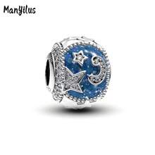 Manyilus Manyilus Original Sterling Silber Niedlicher Kaninchen Charm, Katze, kleiner Bär, Eule, Chamäleon, Eiscreme, Stern, Mond Charm Anhänger Perlen, geeignet für Armbänder & Halsketten Schmuckgeschenke für Frauen.