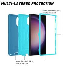 FOGEEK Coque de téléphone protectrice multicouche antichoc, résistante aux chutes, antidérapante et de couleur unie (3 en 1), compatible avec