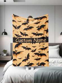 万圣节蝙蝠个性化毯子，万圣节礼物，哥特式家居装饰，别致的装饰定制旗帜挂毯海报，适合装饰俱乐部、音乐会、酒吧、大学宿舍、客厅、卧室 - 万圣节墙饰，万圣节礼物 - 彩色 - 查看 4