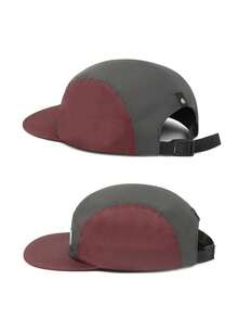 Five 5 Panel Cap - Bordeaux: Streetwear Anth Co Straight Brim - màu đen - Xem 4