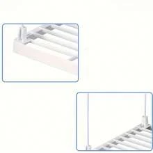 1 Piece Stackable Kitchen Storage Rack, Multi-Purpose Folding Open Storage Rack, Dorm Room Countertop Iron Tiered Shelf, Desktop Storage Rack Organizer Cabinet Compartment Divider, Rust Resistant, For Cabinets And Counters, Expandable, No Electricity Required