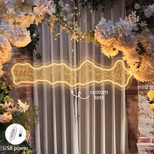 定制霓虹灯，个性化电池供电霓虹灯，定制婚礼情人节霓虹灯，万圣节圣诞节霓虹灯装饰 - 可调光LED壁灯，适用于房间装饰、卧室装饰、婚礼、生日派对、角色扮演派对和日常装饰