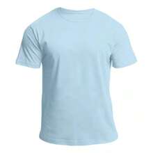 KIT 3 Basic Plain Men's T-Shirts 100% Cotton 30.1 - Baby Blue + Baby Pink + Off - View 2