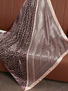 1 新款波西米亚风格时尚拼色印花方形围巾头巾，春夏女士头巾，防晒围巾，度假披肩，适合日常度假佩戴发饰秋季配饰 - 彩色 - 查看 12