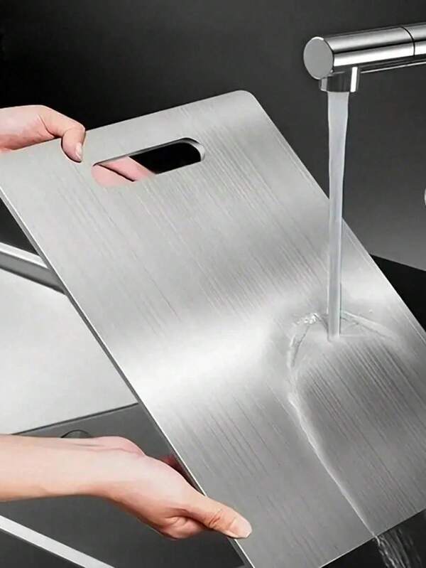1PC High Quality Double-Sided Stainless Steel Cutting Board - Reinforced, Durable, Mildew-Resistant, Suitable For Kitchen And Restaurant Use, Easy To Clean With Water, Clean And Hygienic