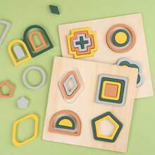 Un set de rompecabezas geométricos - Reconocimiento de formas y creatividad para inspirar alegría | Bloques de construcción de bordes redondeados con un diseño que estimula la imaginación, ideal para el aprendizaje y el juego de los niños | Imprescindible para Navidad y Halloween - Multicolor - Ver 9