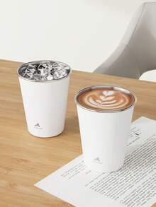 1/4/6个装不锈钢品脱杯，金属饮水杯，不易碎，可叠放，适合成人、酒吧、家庭、餐厅、旅行、野餐、露营、户外活动 - 白色 - 查看 6