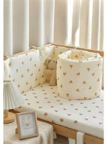 1 件新生儿一体式婴儿床保险杠，婴儿防撞软垫，加厚保险杠婴儿床装饰，婴儿床围栏，婴儿床周围保护器，新生儿头部保护防撞垫，婴儿床上用品