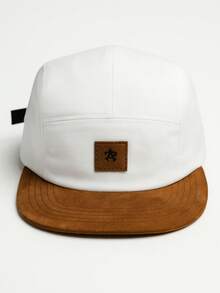 ANTH CO Original Five 5 Panel Cap - White Suede: Anth Co Straight Brim Adjustable Ribbon Lightweight Maximum Comfort Super Quality - Blanco - Ver 1