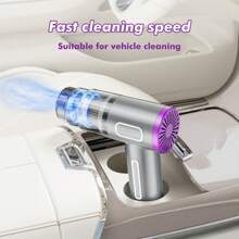 Easypie Selection 1 pièce Aspirateur de voiture sans fil rechargeable avec double filtre, aspiration puissante, portable, à main, mini souffleur de poussière pour la maison et l'automobile, batterie 2000 mAh