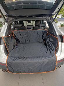 1pc Black 210T Taffeta Waterproof Car Trunk Pet Mat, Anti-Scratch Dog Outing Dog Stuff