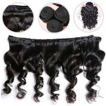 MENALUE Brazilian Loose Wave Hair Bundles With Closure (14 16 18 +12) 3 Bundles With 4x4 Lace Closure Free Part Virgin Remy Hair Brazilian Weave Human Hair Loose  Wave Human Hair Extensions - Natural Black - Xem 3