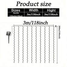 Curtain Light,Outdoor Solar Curtain Lights, Solar Lights Outdoor,Solar Panels,Used For Courtyard, Garden, Wedding, Party Decoration - White/Yellow/Color, Holiday Lighting, Elegant Atmosphere, Garden Decoration, Durable Outdoor Solar Lights For Yard Solar Lights Outdoor Waterproof Solar Garden Lights Solar Pathway Lights Outdoor Outside Lights For Yard Outdoor Lights For Patio Solar Powered Outdoor Lights - Yellow - View 3