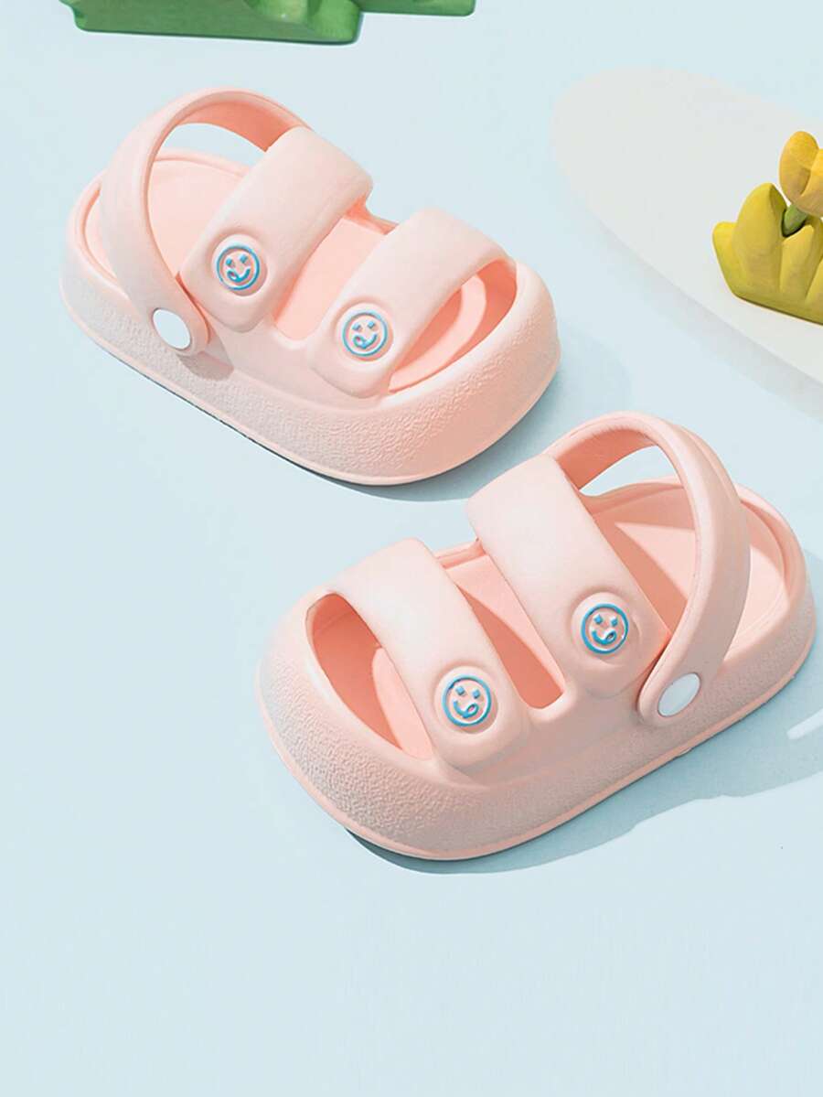 1 Pair Pink Children's Slippers, Cute EVA Soft Bottom Lightweight Indoor Home Slippers For Girls, Suitable For Summer - Pink - View 1