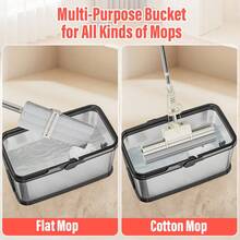 Spin Mop And Bucket Set With 3 Mop Pads, Household Rotating Floor Mop, Hands-Free Wash Stainless Steel Mop, Dust Removal Mop, Dry And Wet Use, Perfect For Home, Kitchen, Bathroom Floor, Cleaning Supplies, Cleaning Tool
