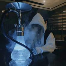 1pc Stainless Steel Hookah Set, Large Single/Double Hose Shisha Pipe For Home Bar Use - one-size - View 5