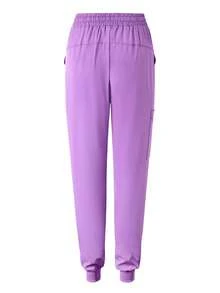 Women's Matte Jogging Compression Sportswear, Nurse/ Uniform, Scrub Top And Pants Set With Pockets, Breathable - Mauve Purple - View 9