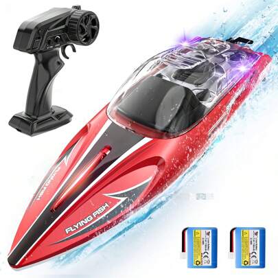 HotPicksJoyStone RC Boat 25+ MPH, 2.4 GHz Racing Boats For Kids & Adults With Rechargeable Battery, Low Battery Alarm,Capsize Recovery,Gifts Boys Girls