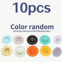 10/5pcs Sink Drain Filter - Convenient Bathroom Drain, Essential Kitchen And Bathroom Accessory, Plastic Garbage Stopper, Kitchen Strainer, Shower Drain Filter, Bathroom Hair Catcher, Bathtub Hair Catcher, Bathroom Small Tool, Suitable For Most Sink Drains, Random Color - Multicolor - View 12