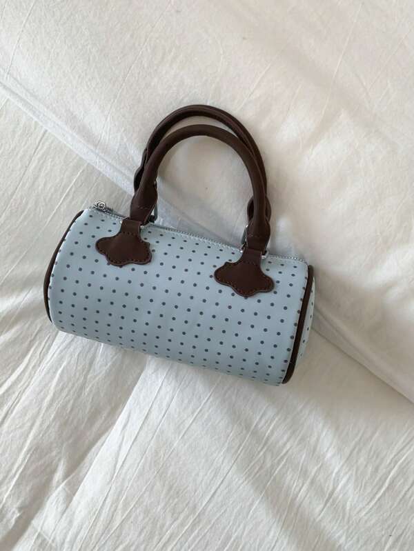 Bolso de mano con lunares para mujer, diseño exclusivo, versátil para uso diario y citas, bolso de hombro