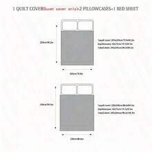 4pcs Soft Solid Color Brushed Feather Embroidery + Wide Hem Design Bedding Set (1 Duvet Cover + 2 Pillowcases + 1 Flat Sheet, Excluding Pillow And Comforter), Breathable, Machine Washable - Prosperity-white Powder - View 3