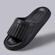 1 par de chanclas con suela gruesa y esponjosa para mujer, sandalias de playa de verano de EVA con suela suave y antideslizante, pantuflas para el baño y el hogar