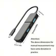 USB C 适配器、转换器、带充电和数据传输功能的扩展集线器、带 100W 充电功能的多端口 USB Type-C 集线器、2 个 USB A 端口、2 个 USB C 端口、USB C 转 HD 适配器，兼容 MacBook、Mini、笔记本电脑、USB 驱动器、电视、DVD 播放器、投影仪、显示器、闪存驱动器、硬盘驱动器、打印机和各种 USB 设备 [黑色] - 黑色 - 查看 3