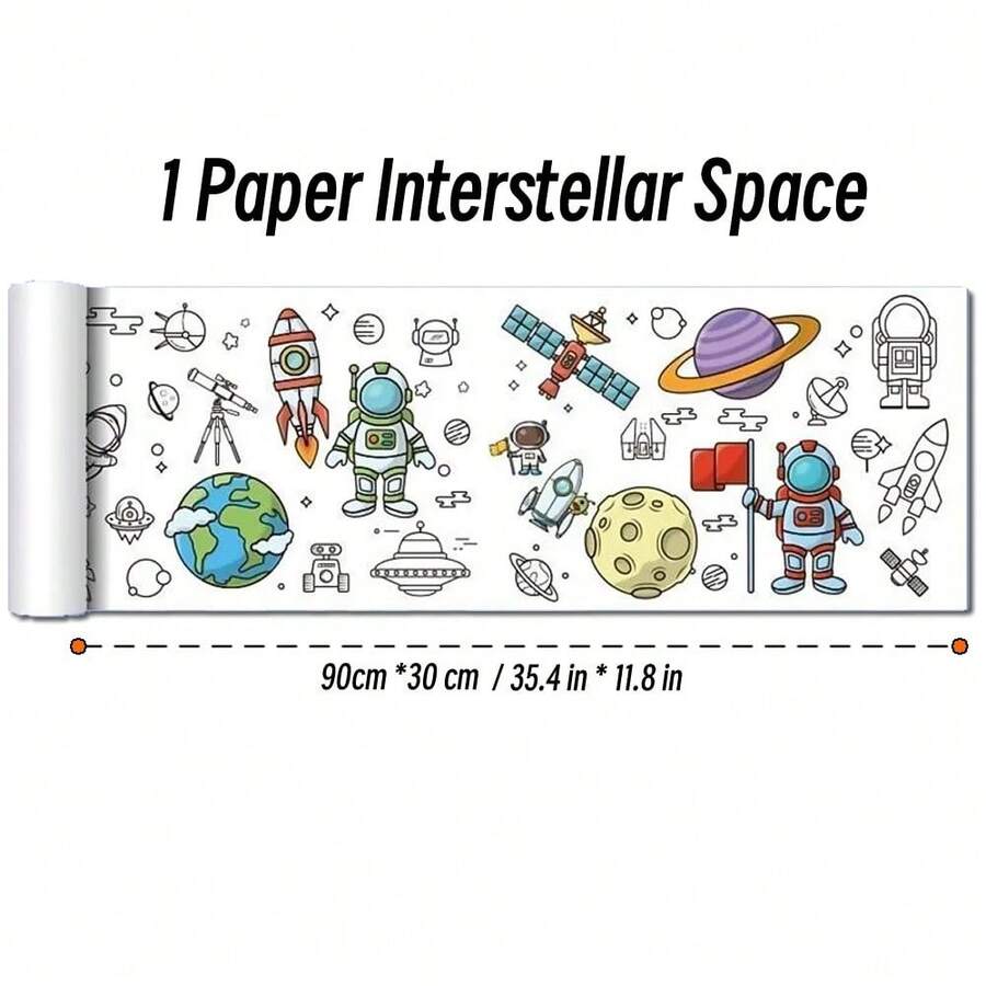 Rollo de dibujo de lienzo de animales de 90cm para niños, rollo de papel para colorear, relleno de Color, Graffiti, pintura cortada en papel, escuela educativa - 1 espacio de papel - Ver 1
