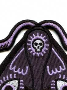 1PC Moth Face Wings Patch Animal Eyes Skull Embroidered Iron-On - Multicolor - View 5