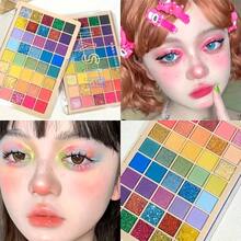 40色活力眼影盘，哑光和闪光效果，珊瑚彩虹色，色素丰富，打造惊艳眼妆，舞台妆，节日礼物， - 炫彩繽紛四十色 - 查看 4