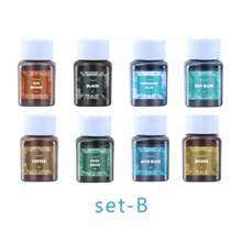 Set de 30ml 5/8 colores de polvo para teñido anudado, adecuado para teñir telas, textiles y ropa, pigmento multifuncional para renovar ropa y manualidades DIY