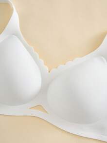 Sharicca Women's Seamless Solid Color Jelly Bra, Casual Comfortable Wireless  Push Up No Show Bra, Adjustable Straps Bralette - 白色 - 查看 5